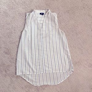 Hi-low work shirt, pin striped